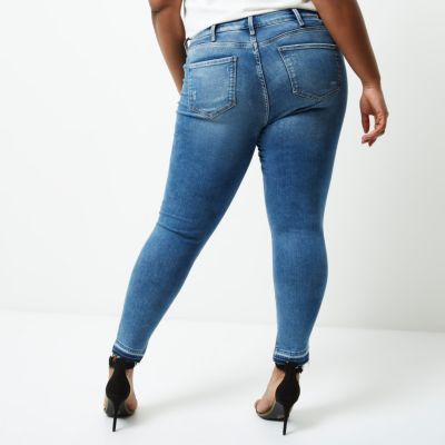 Plus mid blue Amelie super skinny jeans